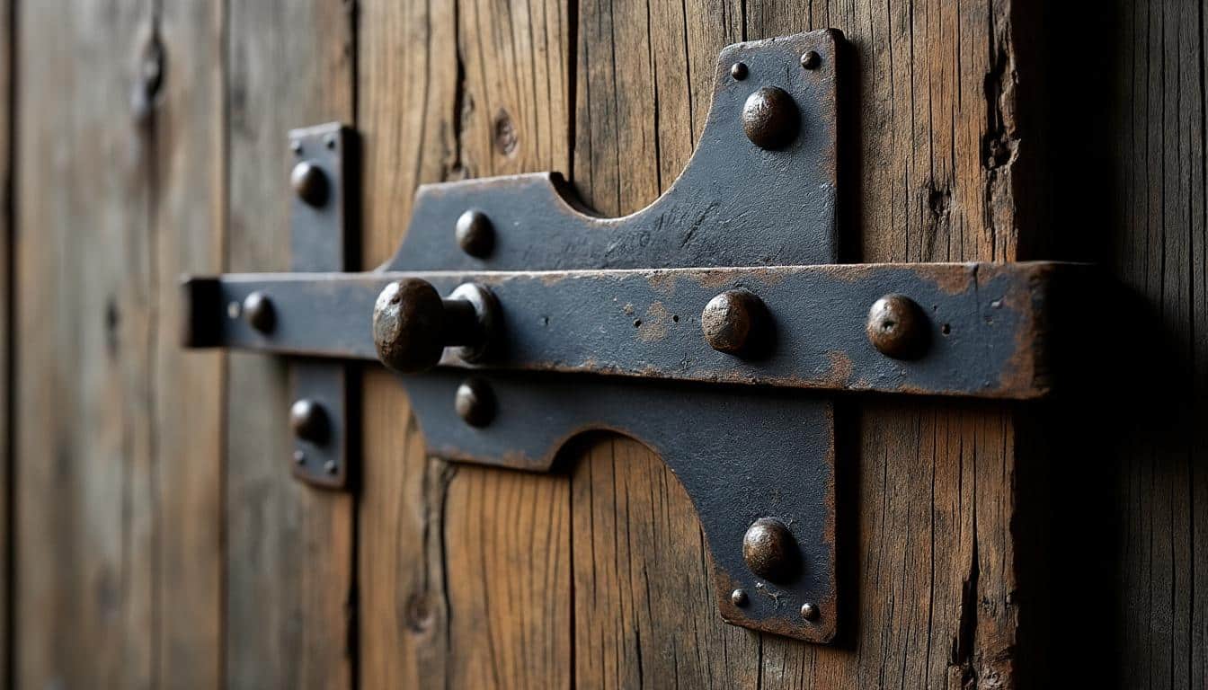 Renforcer un verrou ancien sur une porte en bois
