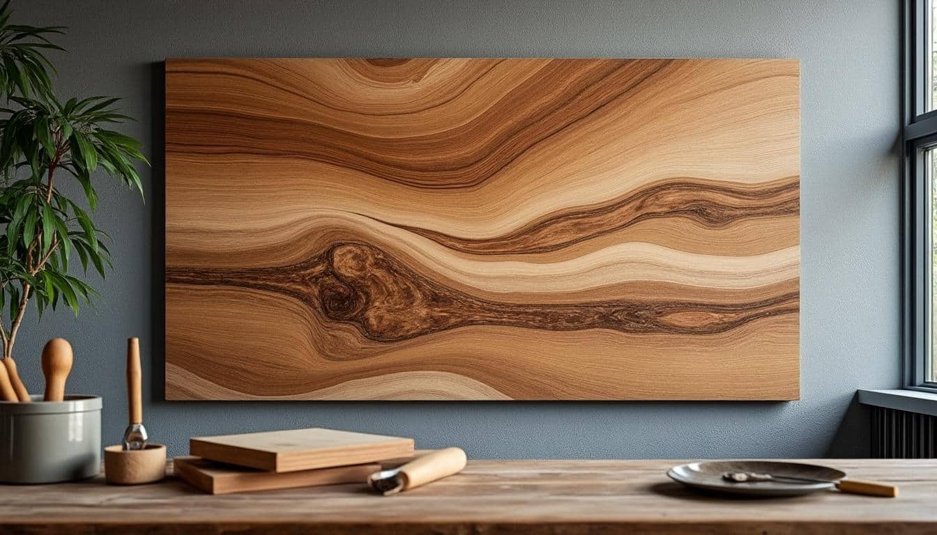 Illustration: Les matériaux nobles qui façonnent une applique murale en bois durable