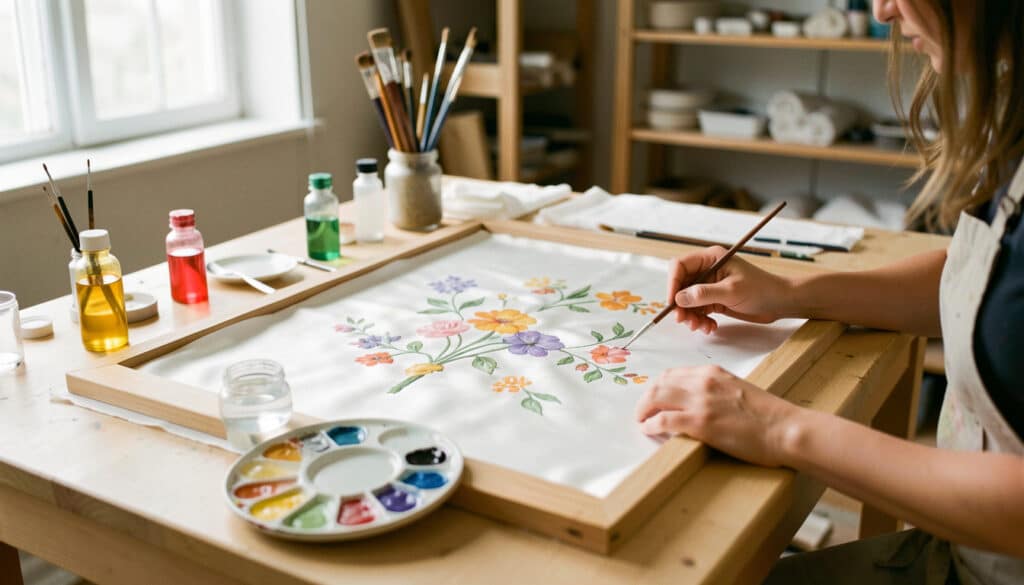 Peinture sur soie : technique, matériel et conseils